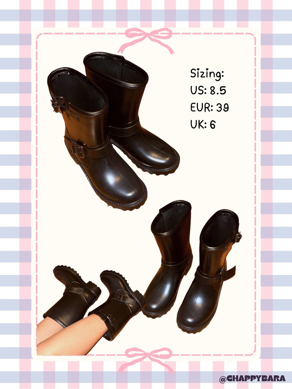 Aldo Black Kids Buckle Rain Boots
